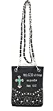 Bible Cover Cut Out Embroidered Scripture Verse Rhinestone Agate Cross Mini Messenger Bag in Multi-color