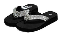 Premium Western Rhinestone Large Concho Blingbling Flip Flops S050