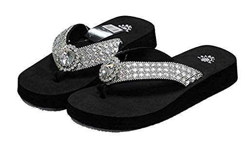 Premium Western Rhinestone Large Concho Blingbling Flip Flops S050