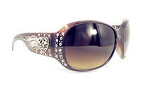 Texas West Womens Sunglasses With Rhinestone Metal Heart And Wing UV 400 Lens In Multi Colors