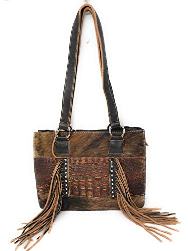Premium Genuine Leather Concealed Carry Fringe women's handbags purses in multi color