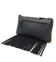 Handcraft Leather Western FloralTool Horse Cowhide Women Fringe Clutch Crossbody