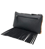 Handcraft Leather Western FloralTool Flora Cowhide Women Fringe Clutch Crossbody