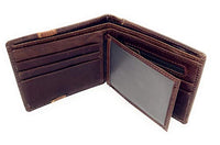 Western Genuine Leather Mens Metal Concho Rodeo Bifold Short Wallet in 3 colors