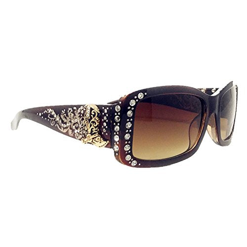 Texas West Cowboy Boot Womens Sunglasses With Rhinestone Accents UV400 PC Lens