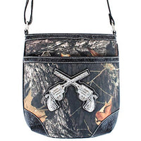 Western Camouflage Rhinestone Pistol Womens Purse Cross Body Handbags Messenger