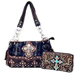 Texas West Women's Cross Flower Shoulder Handbag Wallet in 6 colors