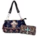 Texas West Women's Cross Flower Shoulder Handbag Wallet in 6 colors