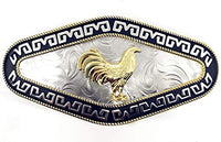 Western Cowboy/Cowgirl Gold Silver Metal Long Belt Buckles In Multi Symbol (Rooster)