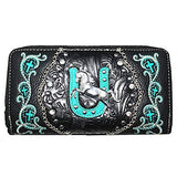 Texas West Women's Metal Horse Cross Wallet Clutch Purse in 6 colors