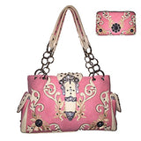Premium Rhinestone Buckle Concho Concealed Carry Handbag, Wallet Set in Multi-color