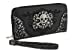 Zzfab Embroidered Rhinestone Studded Skull Wallet Pink