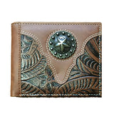 Premium Western Style Soft PU Leather Bifold Wallet in Multi- Emblem