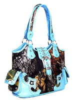 GoCowgirl Large Western Concealed Carry Weapon Purse Camouflage Camo Belt Buckle Handbag Matching Wallet