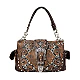 Western Rivet Flora Embroidery Buckle Shoulder Concealed Carry Handbag in 6 Colors GP939W188