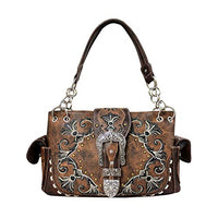 Western Rivet Flora Embroidery Buckle Shoulder Concealed Carry Handbag in 6 Colors GP939W188