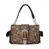 Western Rivet Flora Embroidery Buckle Shoulder Concealed Carry Handbag in 6 Colors GP939W188