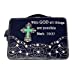 Bible Cover Cut Out Embroidered Scripture Verse Rhinestone Agate Cross Book Case Multi-Color