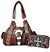 Texas West Premium Women's Rhinestone Buckle Handbag Wallet in 6 colors