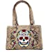 Western Sugar Skull Womens Embroidery Cross Rhinestone Concealed Carry Handbag in 5 colors