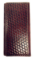 Premium Western Genuine Woven Leather Cow Fur Longhorn Mens Bifold Wallet In Multi Color