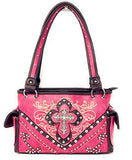 Premium Rhinestone Cross Western Embroidered Concealed Carry Handbag Purse in 6 colors