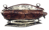 Western Feather Country Rhinestone Concho Laser Cut Wallet Cross Body Clutch Bag Purse