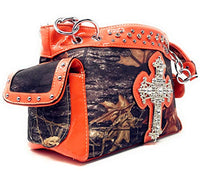 Western Rhinestone Camouflage Handbag With Matching Wallet In Multi Collections