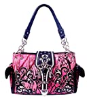 Western Rhinestone buckle Floral Design concealed carry handbag in 3 colors GP939W110ML