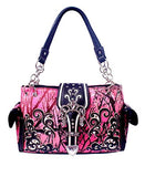Western Rhinestone buckle Floral Design concealed carry handbag in 3 colors GP939W110ML