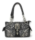 Premium Embroidered Rhinestone Buckle Concho Concealed Carry Handbag, Wallet Set in Multi-color