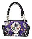 Texas West Women's Flora Candy Skull Concealed Carry Handbag Purse in Multi-color