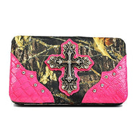 Texas West Women's Camouflage Metal Cross Wallet Clutch in 3 colors