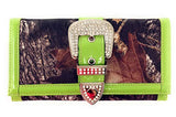 Western Rhinestone Camouflage Handbag With Matching Wallet In Multi Collections