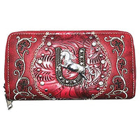 Texas West Women's Metal Horse Cross Wallet Clutch Purse in 6 colors