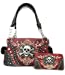 GoCowgirl Women's Skull Bones Skeleton Purse Handbag with Matching Wallet in 6 colors