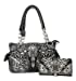 Premium Embroidered Rhinestone Buckle Concho Concealed Carry Handbag, Wallet Set in Multi-color