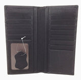 Texas West Men's Cow Fur Genuine Leather Basketweave Bifold Wallet in Multi Emblem