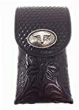 Texas West Men's Cowboy Medium Leather Longhorn Smartphone Holder Holster Cellphone Case in 2 Colors