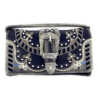 Texas West Women's Buckle Embroidery Shoulder Handbag Wallet in Multi-Color