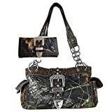 Texas West Western Concealed Carry Gun Belt Buckle Purse Camouflage Handbag Camo W Matching Wallet
