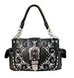 Western Rivet Flora Embroidery Buckle Shoulder Concealed Carry Handbag in 6 Colors GP939W188