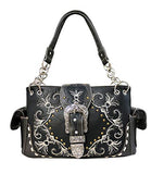 Western Rivet Flora Embroidery Buckle Shoulder Concealed Carry Handbag in 6 Colors GP939W188