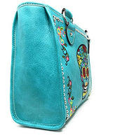 Western Sugar Skull Rhinestone Flora Embroider Concealed Carry Purse/Multi Color