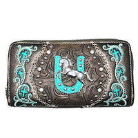 Texas West Women's Metal Horse Cross Wallet Clutch Purse in 6 colors