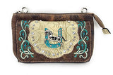 Western Rhinestone Embroidery Cross Horse Wallet Cross Body Clutch Bag Purse