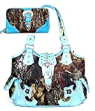 GoCowgirl Large Western Concealed Carry Weapon Purse Camouflage Camo Belt Buckle Handbag Matching Wallet