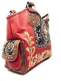 Texas West Women's Cross Flower Shoulder Handbag Purse in Multi-Color