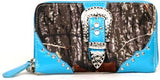 GoCowgirl Large Western Concealed Carry Weapon Purse Camouflage Camo Belt Buckle Handbag Matching Wallet