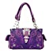 Western Rhinestone Conceal Carry Buckle Floral Concho Laser Cut Shoulder Handbag multi-color